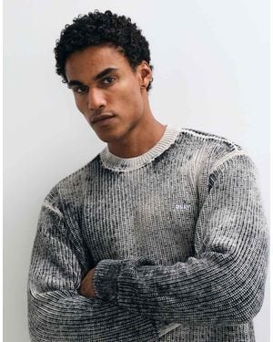 Obey Spray Effect Crewneck Jumper - Grey