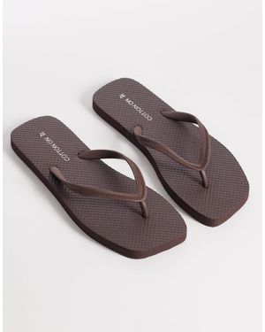 Cotton On Square Toe Flip Flops - Brown