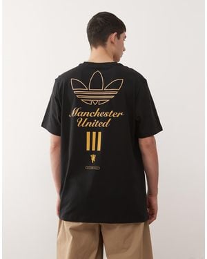 adidas Originals Adidas Football Manchester United Icon T-Shirt - Black