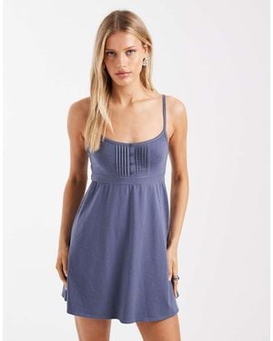 Hollister Y2k Pintuck Knit Mini Dress - Blue