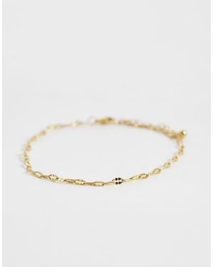 ASOS Waterproof Stainless Steel Anklet With Paper-Chain Design - Natural