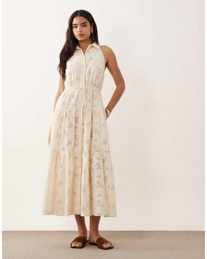 Ralph Lauren Floral Midi Day Dress - Natural