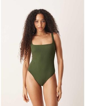 Free Society Square Neck Swimsuit - Green