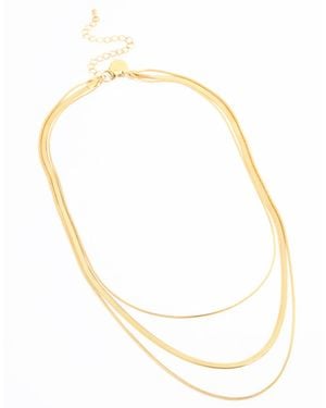 Lovisa Collier à chaînes superposées en acier inoxydable plaqué or imperméable - Métallisé