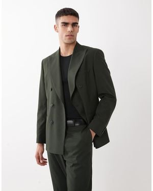 ASOS Slim Double Breasted Suit Jacket - Green