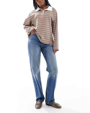 Pieces Kate High Waist Straight Leg Jeans - Blue