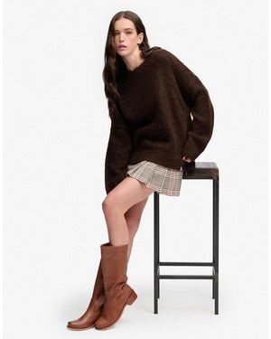 Superdry Lockerer pullover aus gebürstetem strick - Braun