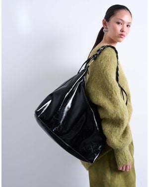TOPSHOP Tatum Whipstitch Tote Bag - Black
