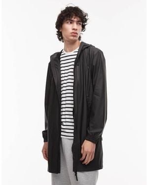 Rains 12080 Zip Through Waterproof Long Storm Breaker Jacket - Black