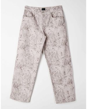ASOS baggy Trouser With All Over Print Co - Grey