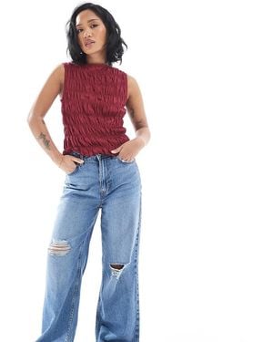 New Look Ripped Wide Leg Jean - Blue