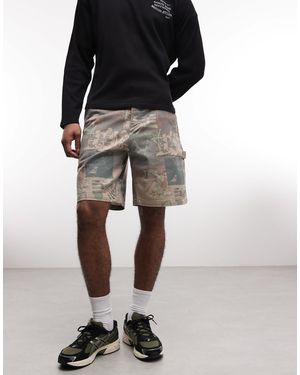 Element – skater-jeansshorts im carpenter-stil - Schwarz