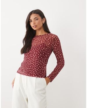 Never Fully Dressed Mesh Long Sleeve Top - Red