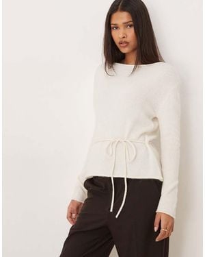 Gina Tricot Knitted Tie Top - Natural
