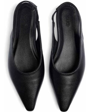 NA-KD Leather Slingback Flats - White