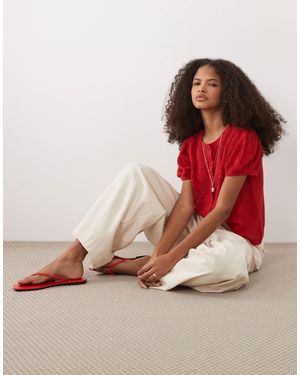 ASOS – e strickjacke aus transparenter spitze mit blumenmuster - Pink