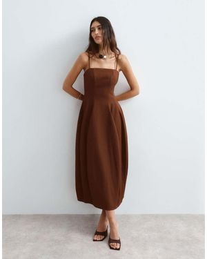 ARRANGE Structured Cami Tulip Midaxi Dress - Brown