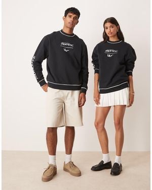 ASOS Relaxed Sweatshirt With Blur Print - Black