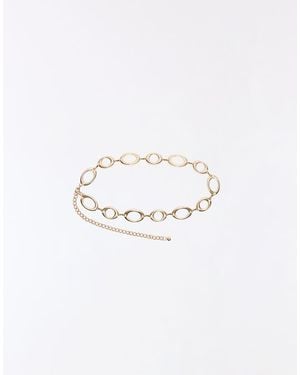 Bershka Ring Chain Belt - White