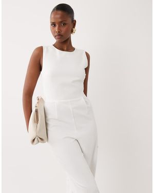 Vila Tuta Jumpsuit Senza Maniche Bianca Con Apertura A Goccia Sul Retro - Bianco