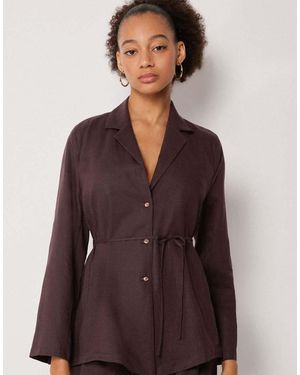 Calzedonia Blazer With Linen And Viscose - Purple