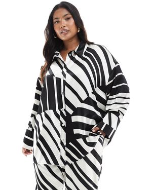 4th & Reckless Satin Wide Cuff Shirt - White