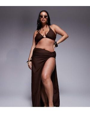 Moda Minx Curve Wrap Maxi Skirt - Black
