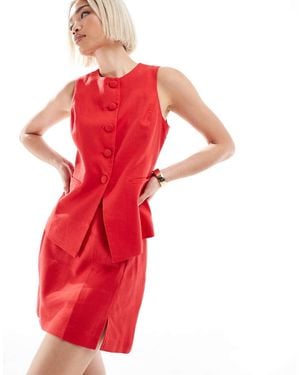 New Look Co-ord Linen Mini Skirt - Red