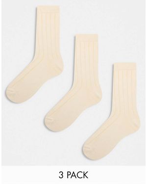 ASOS 3 Pack Rib Socks - White