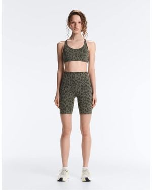 Oysho Evermove High-Rise 20Cm Leopard Print Shorts - Green