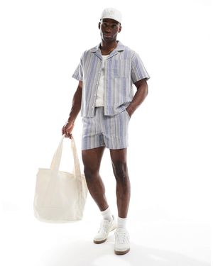 Another Influence Jacquard Relaxed Fit Shorts Co-Ord - White