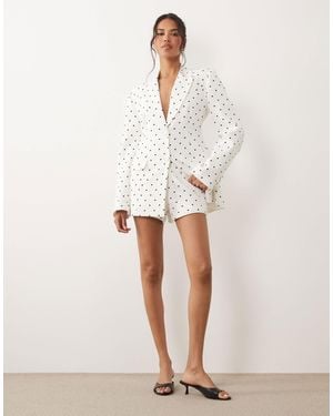 AFRM Jemima Cinched Waist Blazer Co-Ord - White