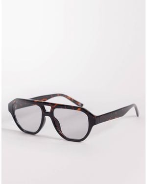 ASOS Aviator Light Tint Sunglasses - Brown