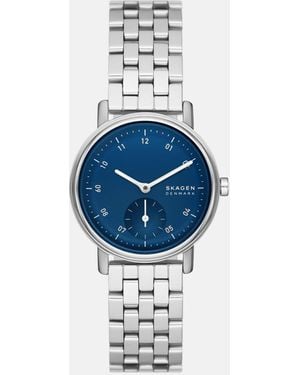 Skagen – kuppel lille – damenuhr aus farbenem edelstahl mit zwei zeigern und untersekunde - Blau