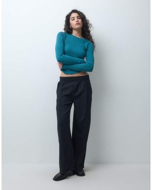 ASOS Petite Interlock Jogger Met Plooi - Blauw