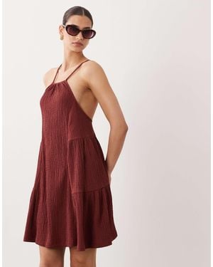 ASOS Textured Halter Trapeze Mini Dress