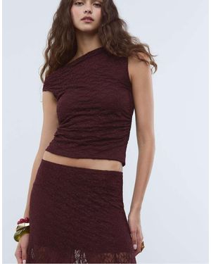 Stradivarius Top Asimmetrico - Rosso