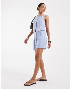 Vero Moda Pull On Loose Fit Shorts - Blue