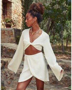 4th & Reckless Falda Blanca De Punto Transparente Coast Fine De X Amaka Hamelijnck (Parte De Un Conjunto) - Blanco
