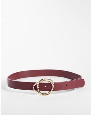 Vero Moda Leather Gold Circle Buckle Belt - Multicolour