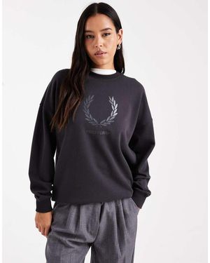 Fred Perry Sweatshirt Met Glitter Logo - Blauw