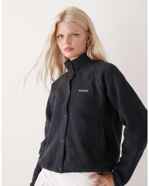 Columbia Jasper Ridge Pebbled Full Snap Fleece - Blue