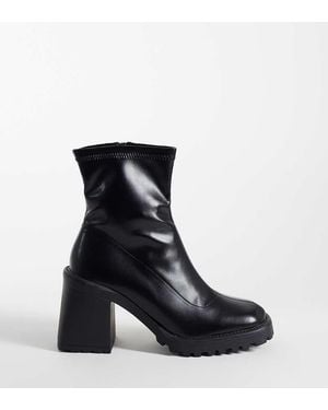 Raid Wide Fit Riona Block Heeled Ankle Boots - Black