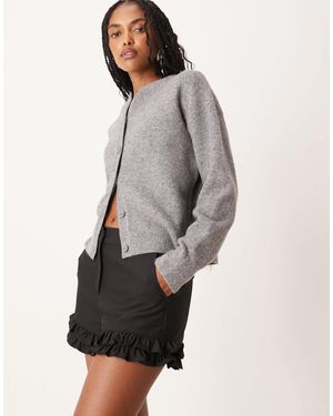 ASOS Tailored Ruffle Hem Shorts - Gray
