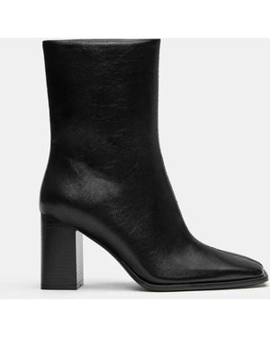 Pull&Bear High-heel Ankle Boots - Black