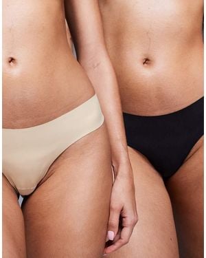 Bye Bra Invisible No Vpl Smoothing 2 Pack Thong - Multicolour