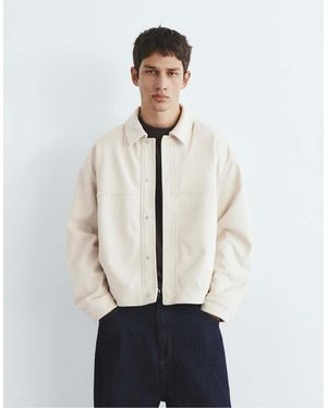 Pull&Bear Textured Jacket - White