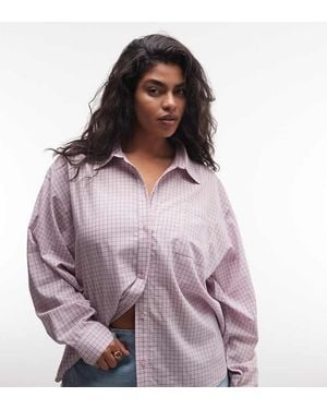 Collusion Plus Oversized Boxy Long Sleeve Shirt - Purple