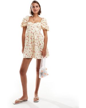 Miss Selfridge Vestito Corto Con Corsetto - Neutro