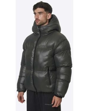Good For Nothing Chaqueta Acolchada Tipo Puffer Con Capucha Y Acabado Brillante En - Gris